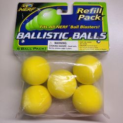 Nerf Ballistic Balls Hasbro 2000 Refill 5 Pack #61348 New 