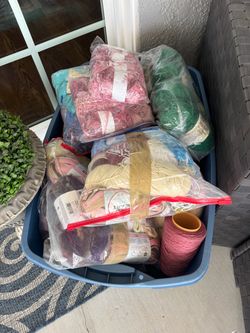 Bin of yarn .