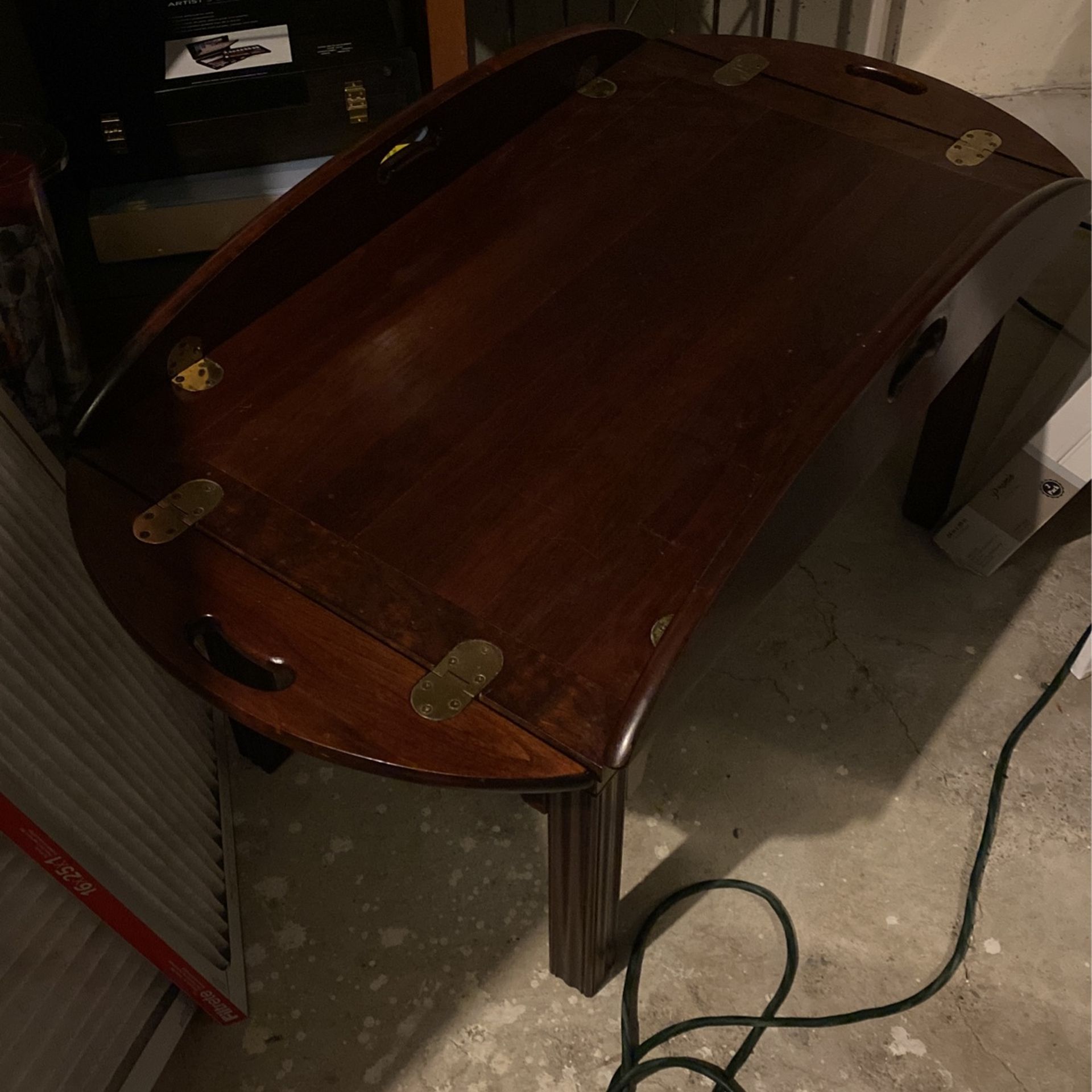 Antique Table Both Sides Food Up. Very Beautiful Cherry Wood .