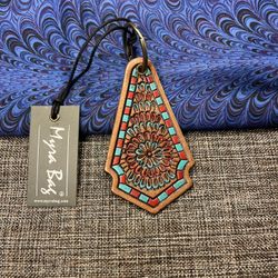 108-OMT Myra Bag Key Fob “A Tale Of The Ages”  Leather  Key Fob S-8785 NWT