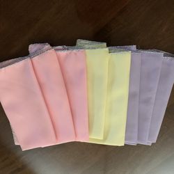 Napkins Pastel Colors With Silver Trim NEW $2 EACH!!