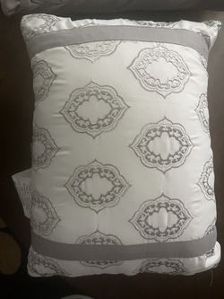 Decorative pillow grey white