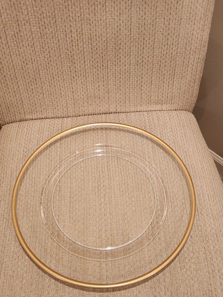 30 Gold Rimmed Clear Charger Plates