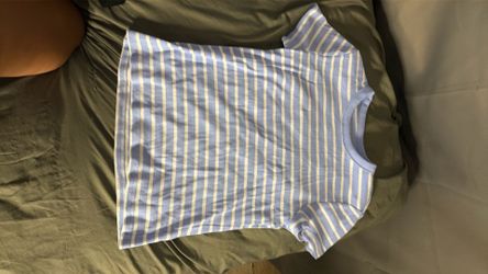 Blue and white striped shirt