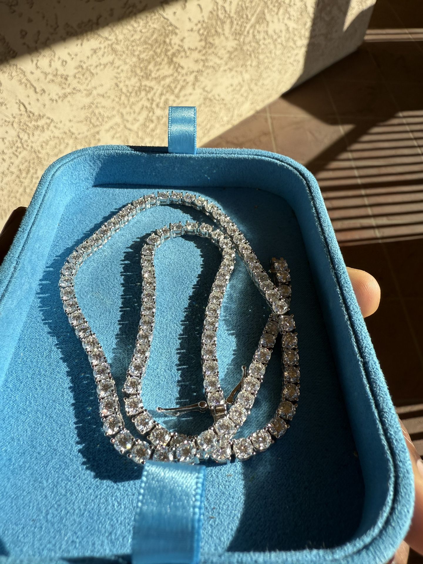 Lab Diamond Moissanite Chain Necklace 20 Inches Men’s Women’s