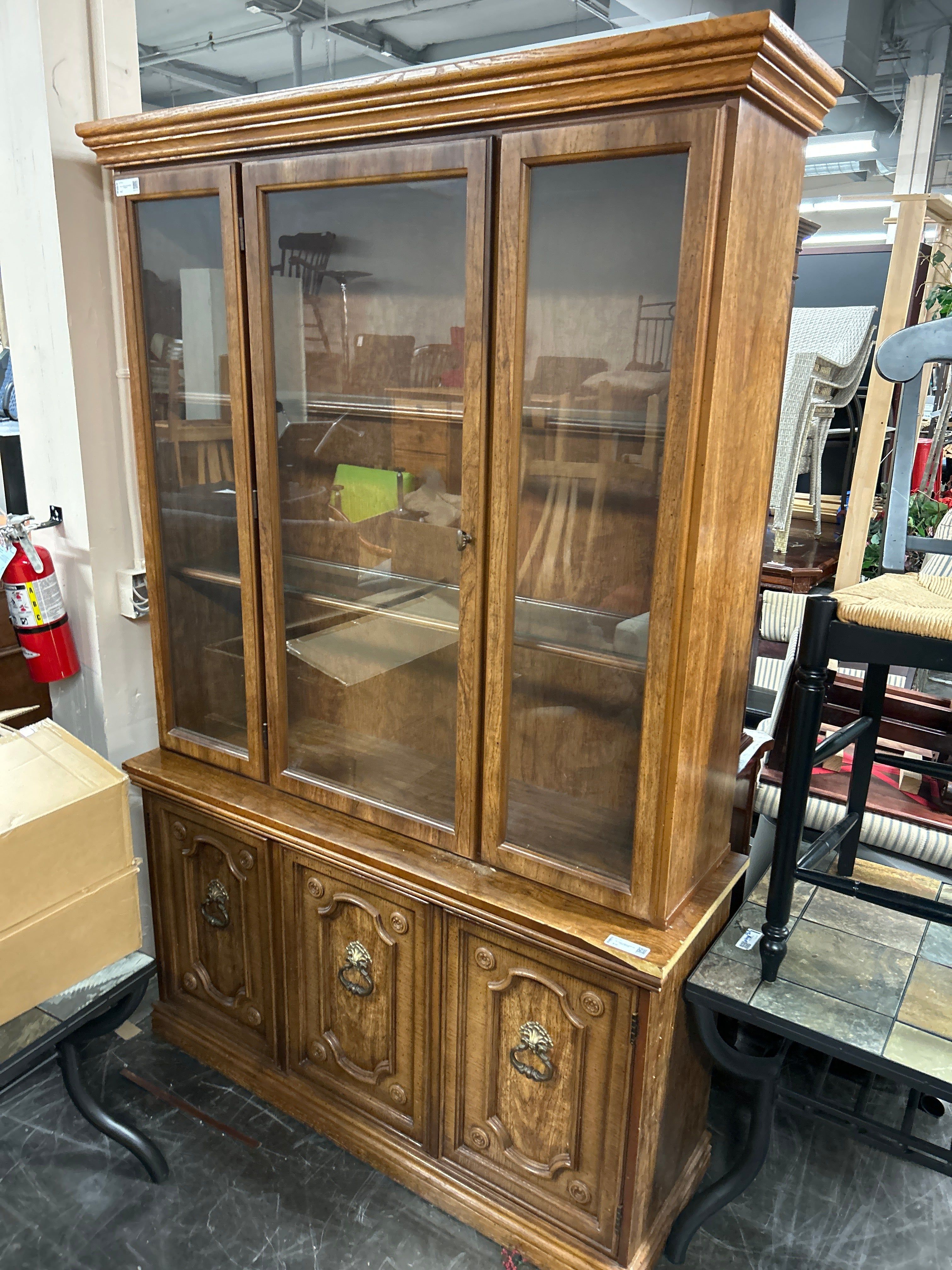 Glass two shelf hutch