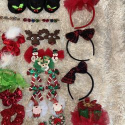 Bundle Of Christmas Bows And Clips For Girls 