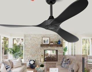 52 In Black Ceiling Fan With Remote