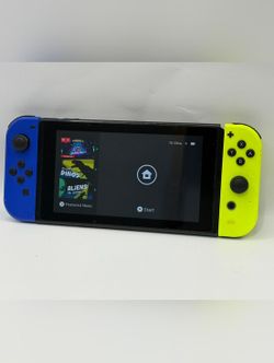 Great Condition Used Nintendo Switch + Extra Controllers Luigi Mario Kart Live Etc