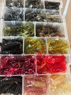 Assorted soft plastic fishing lures
