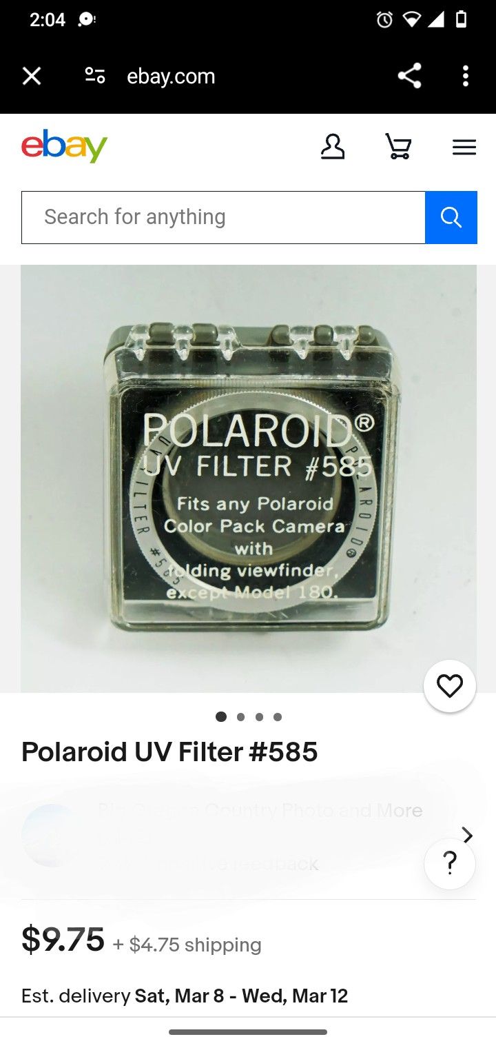 Vintage Polaroid UV Filter #585