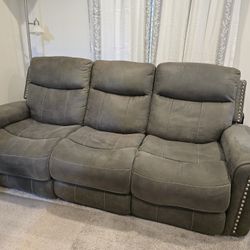 Leather Couch with Recliner