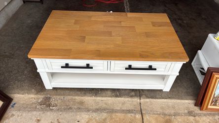 Two-Tone Coffee Table with Drawers