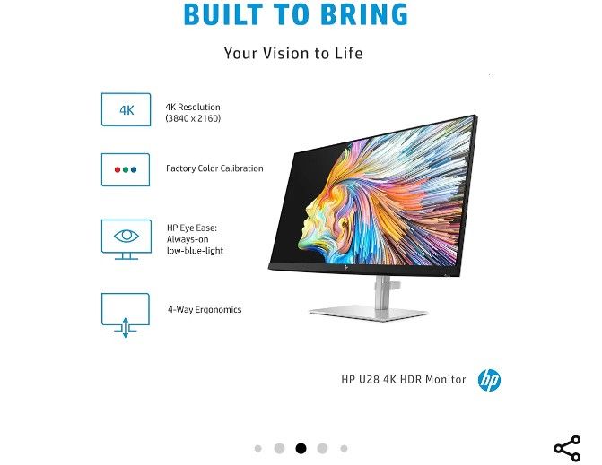 HP U28 4K HDR Color-Accurate Monitor for Content Creation