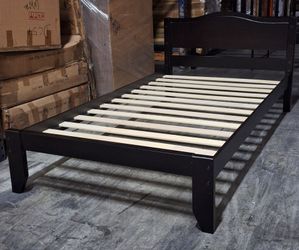 Twin Size Bed Frame Color Espresso Or White