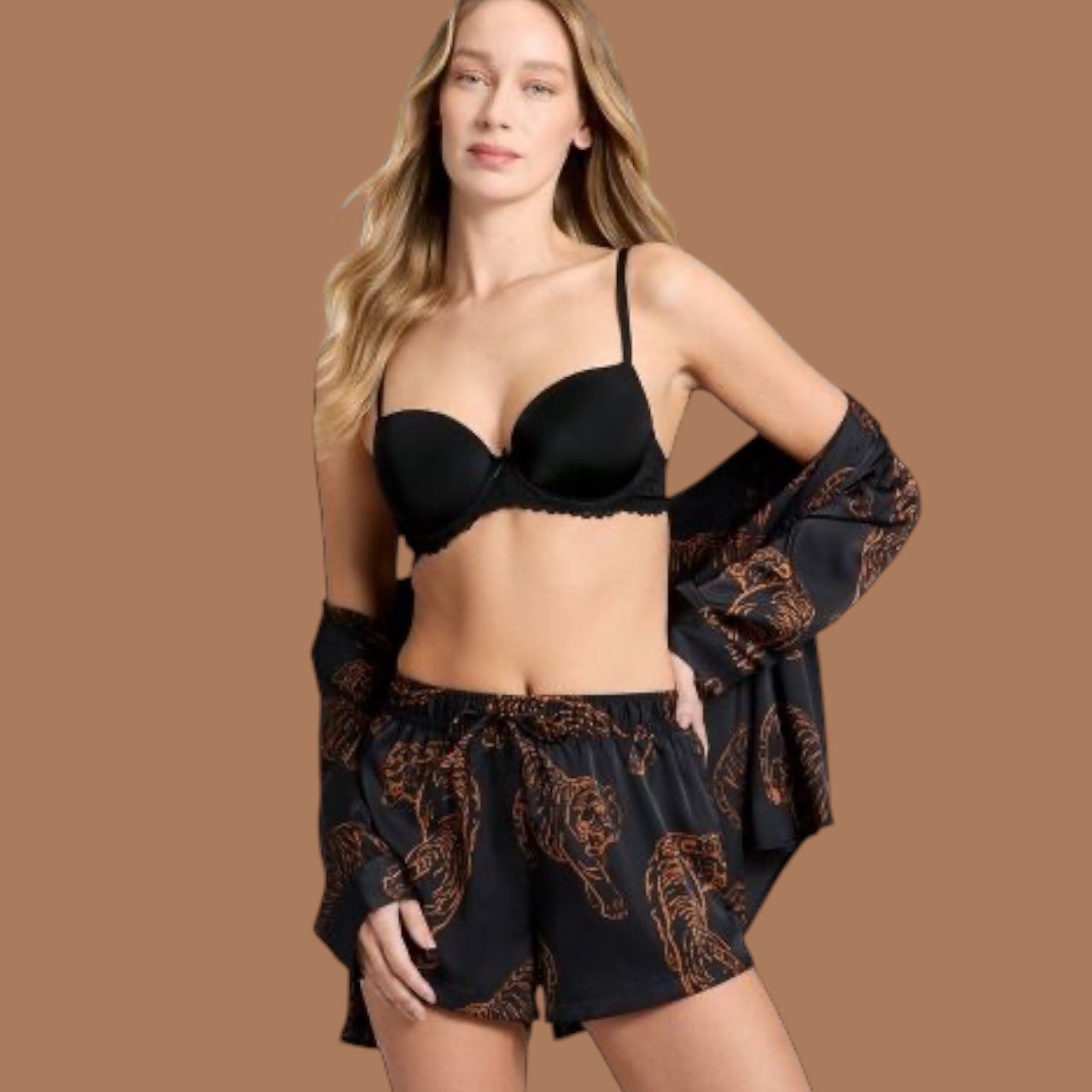NWT Auden™ Women's “The Daydream” Lace Push-Up Demi Bra - Black 36 D