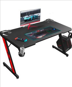Gaming Desk, Computer Desk with Carbon Fiber Surface