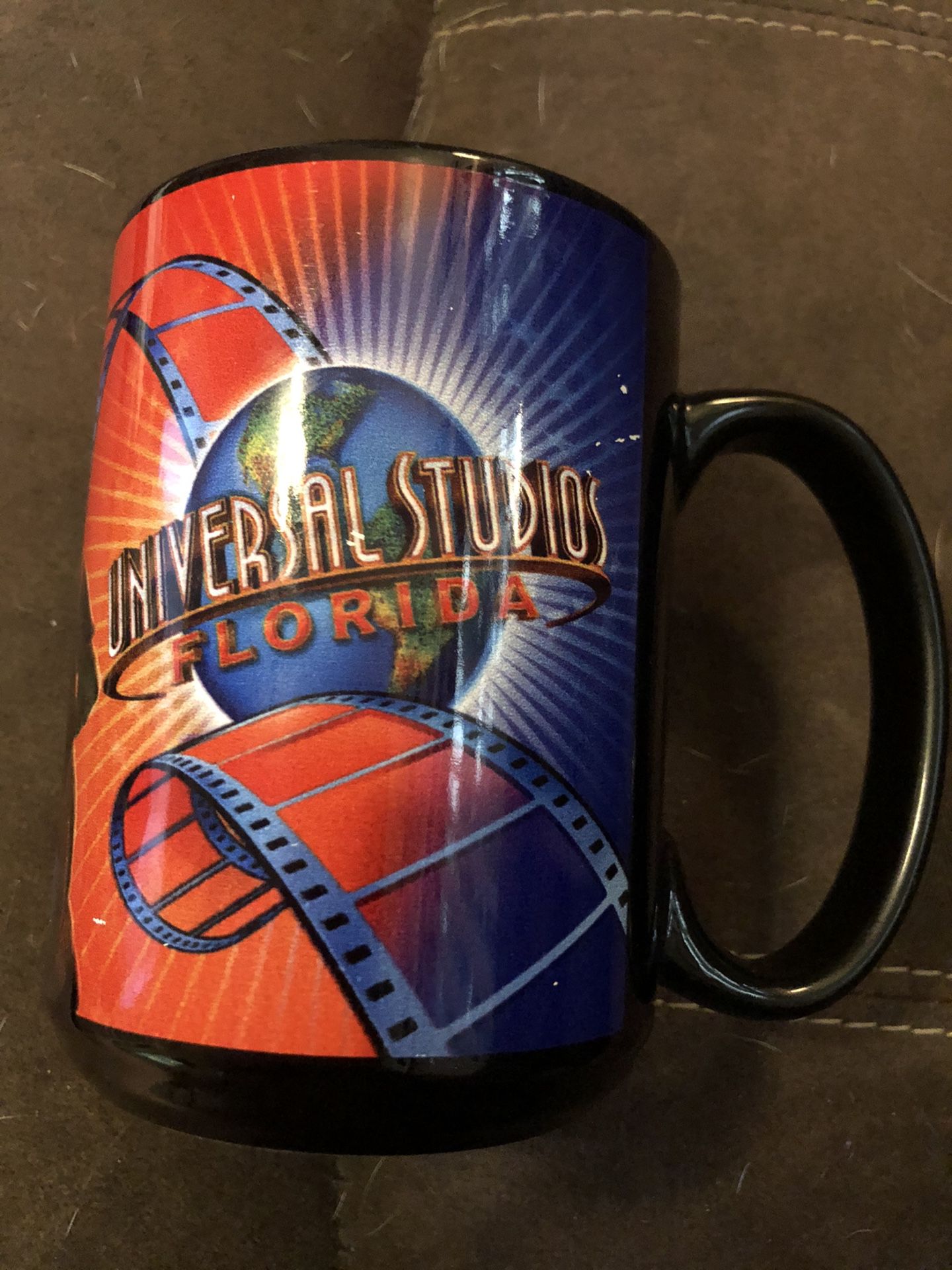 Universal Studios Florida Coffee Mug Shrek Spider-Man Dr Seuss Cat Hat Black