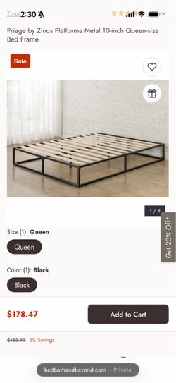FREE Queen Bed Frame including slats