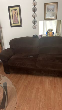 Brown Microfiber loveseat, and Sofa