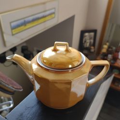 Find Porcelain Pearlized Orange Finished Teapot