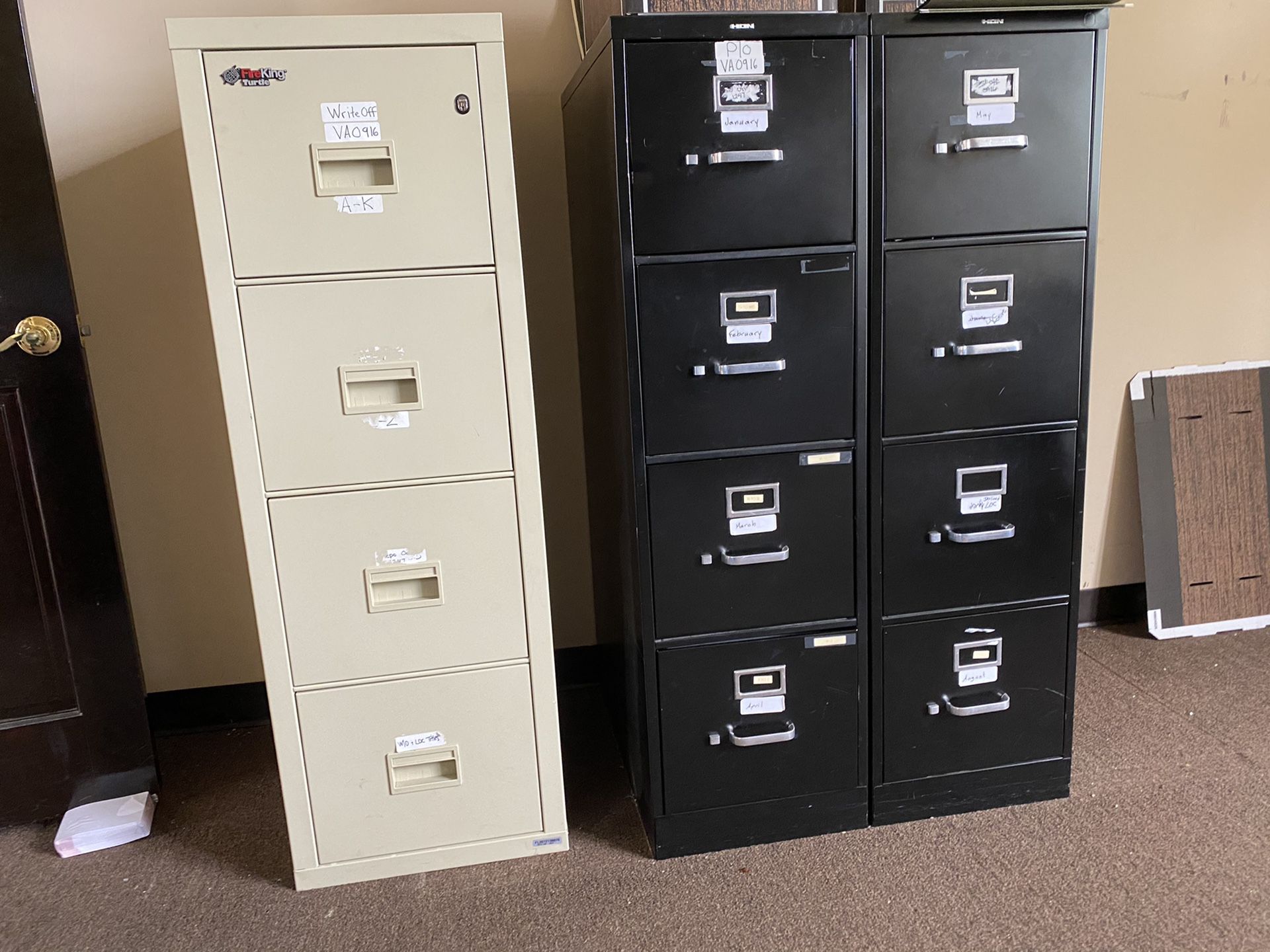 Fire King fireproof and HON file cabinets