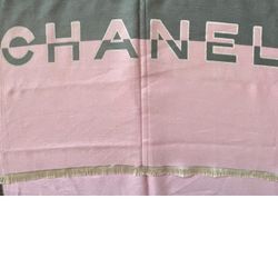 Chanel Pashmina Scarf Pink Gray With Light Fringe