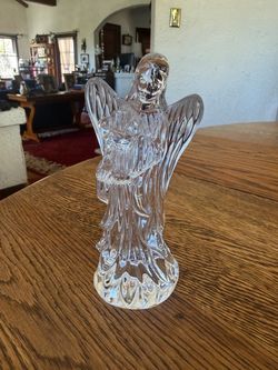 Waterford Crystal Nativity Collection Angel with Harp Figurine 6”