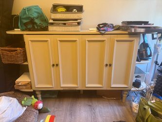 Cream Wood murphy bed Cabinet with Four Doors