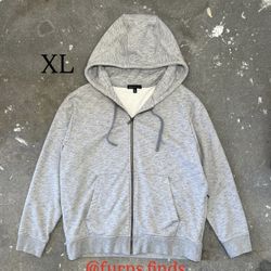 2000s Banana Republic Heather Grey Zip-up Hoodie