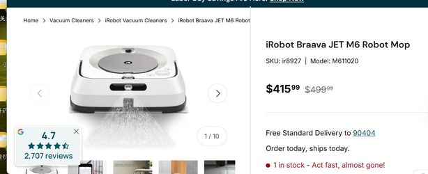 iRobot braava jet m6 brand new