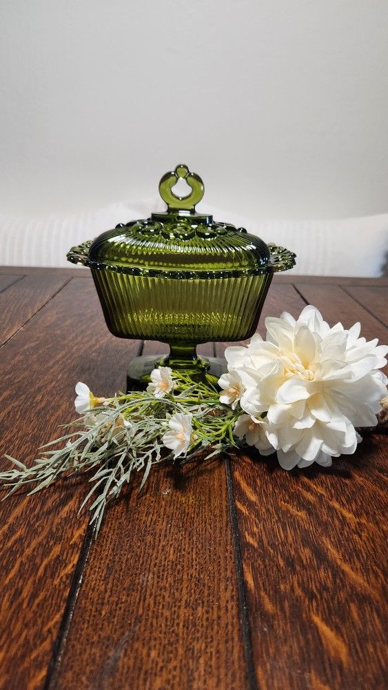 Vintage Green Candy Dish