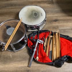 Various Drums And Drumsticks