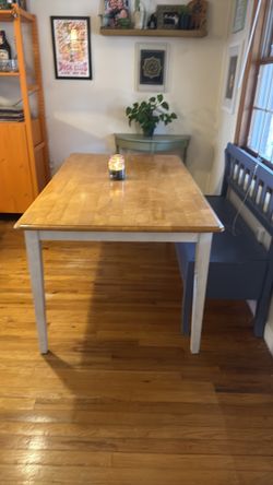 Wooden dining room table