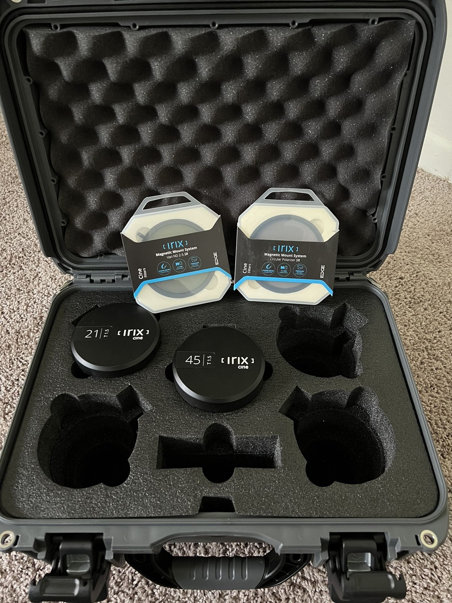 Irix Cine Lenses + Filters & Case (45 & 21 EF)
