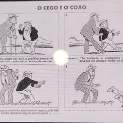 Postcard: Roosevelt And Churchill The Blind Leading The Lane