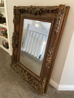 Large Vintage Ornate Gold Baroque Wall Mirror