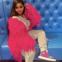 PINK CROCHET CARDIGAN 