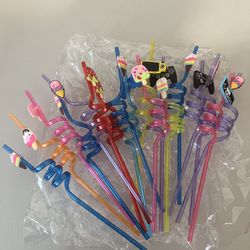 18 Fun Assorted Reusable Straws