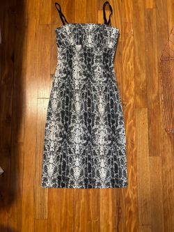 Snake Print Spaghetti Strap Midi Dress