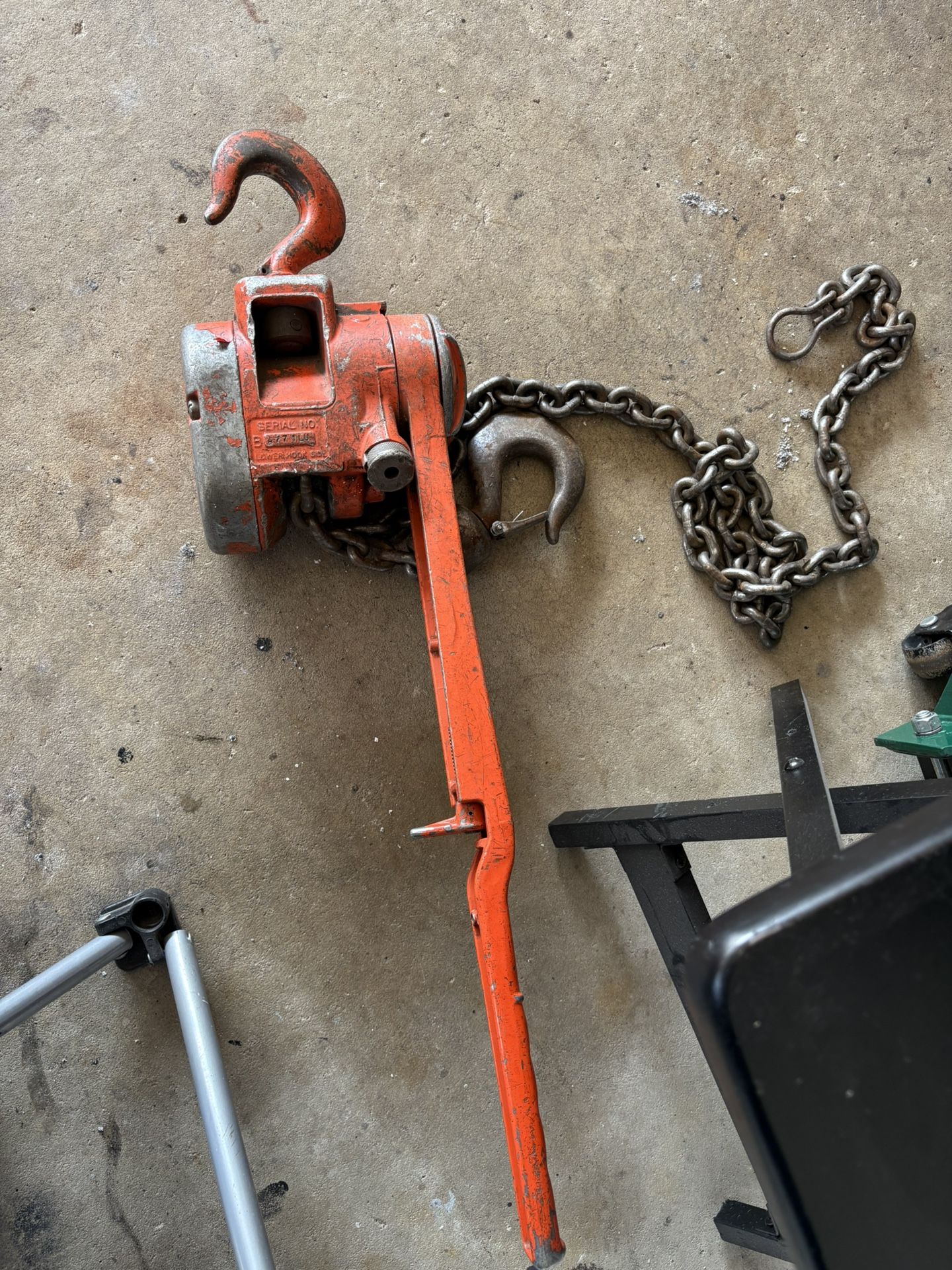 C&M Lever Ratcheting Chain Hoist 1-Ton