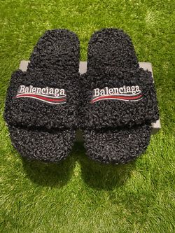 Balenciaga Furry Slide Sandals