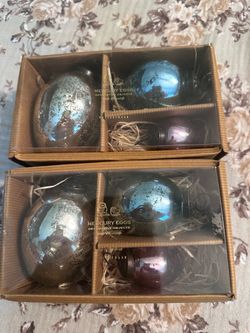 Pottery Barn Mercury Eggs Decorative Objects Set