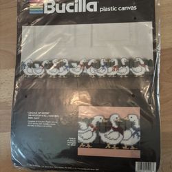 NEW BUCILLA PLASTIC CANVAS “GAGGLE OF GEESE” WALL HANGING