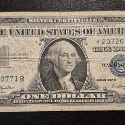 1957 Silver Certificate Blue Seal $1 Bill