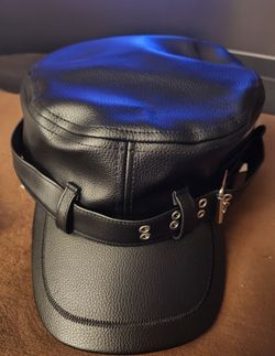 Black Hat faux leather $15 Grommet Strap Cadet