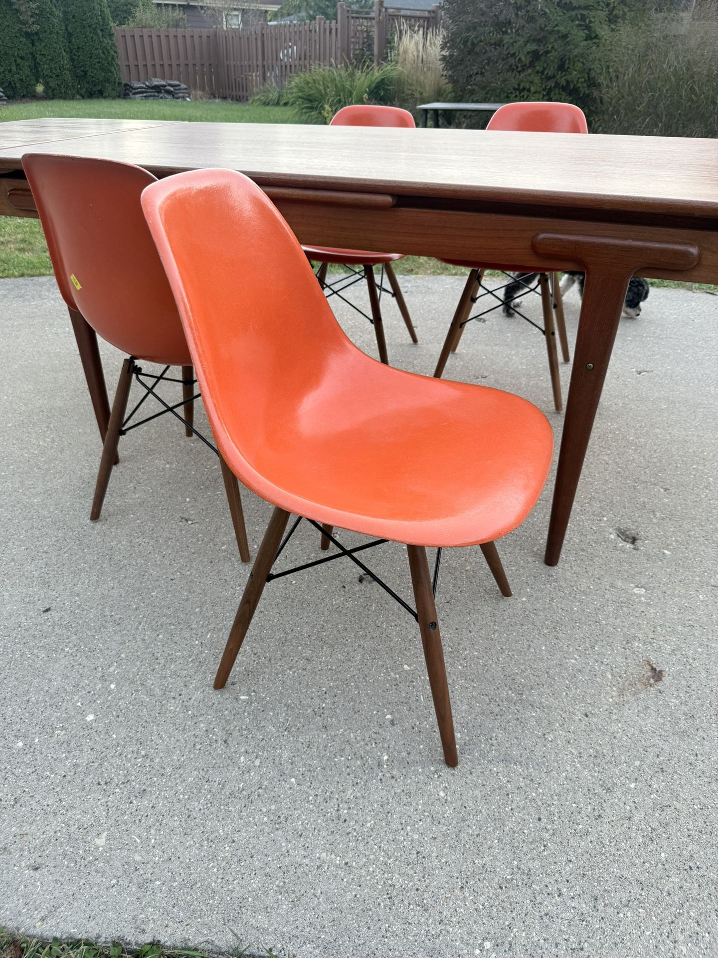 4 Original Eames Fiberglass Shell Chairs