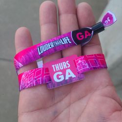 LOUDER THAN LIFE 4DAY AND  THURSDAY WRISTBANDS FOR SALE