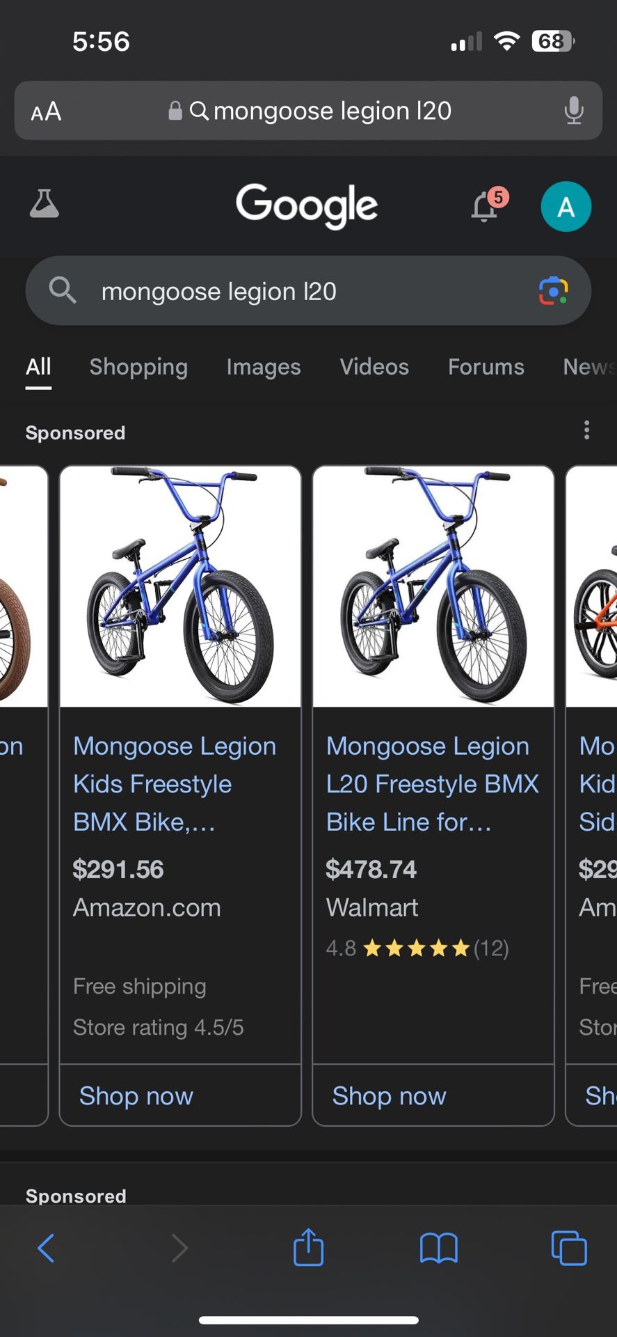 Mongoose Legion BMX 20” Bike