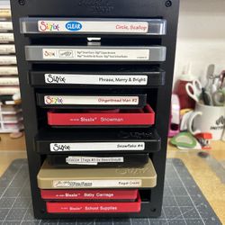 10 Lg And Xl Sizzix Dies With Holder Tim Holtz Crest